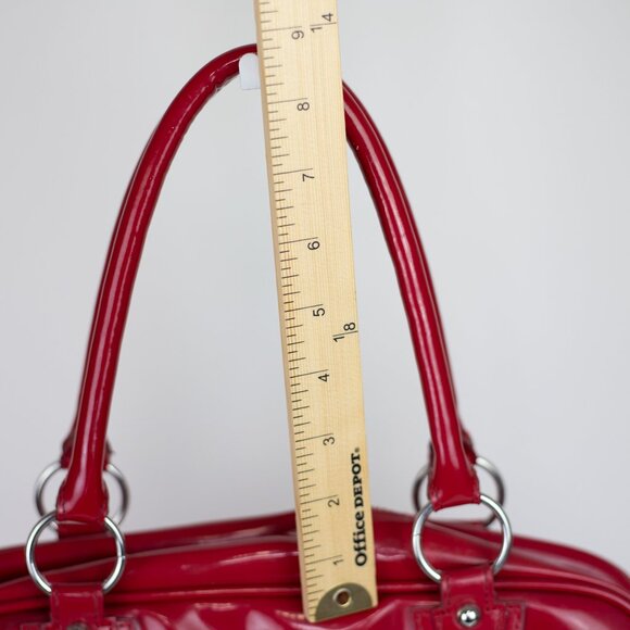 Lux De Ville Red Patent Leopard Rockabilly Pin Up Bag - Picture 15 of 15